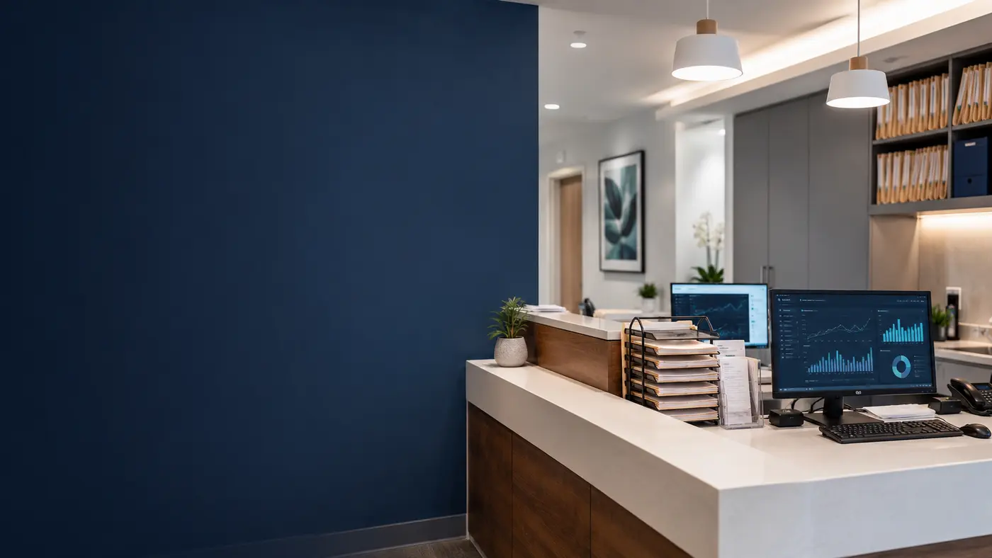 A calm, modern practice reception